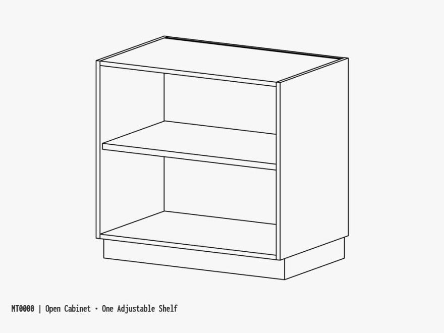 MT0000 Open Cabinet One Adjustable Shelf Cabinets Casegoods Casework MultiTable Phoenix Arizona 602 773 6911