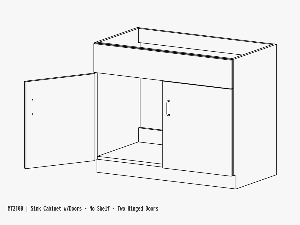 MT2100 Sink Cabinet W Doors No Shelf Two Hinged Doors Cabinets Casegoods Casework MultiTable Phoenix Arizona 602 773 6911